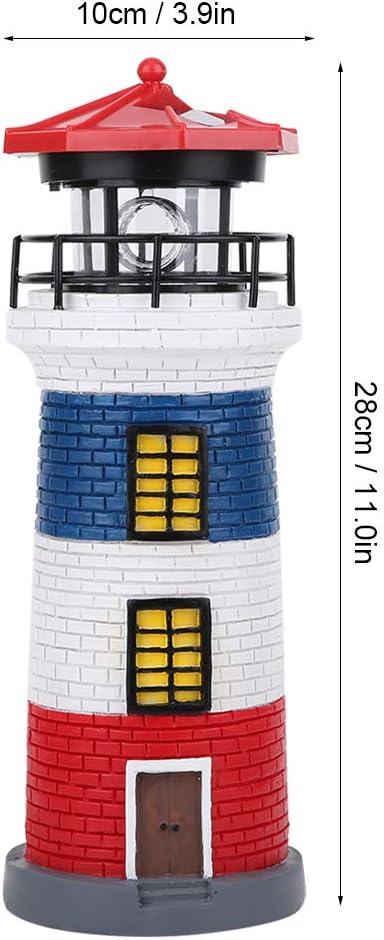 Solar Lighthouse Outdoor Garden Light with Rotating LED