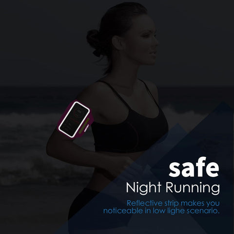 Running Armband with AirPods Zipper Pocket - Sweatproof Phone Holder Rose