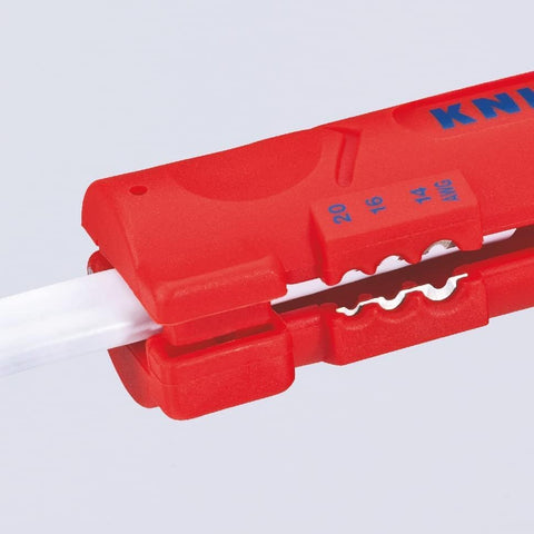 Knipex 16 64 125 SB Cable Stripping Tool For Flat & Round Cables 125Mm Professional Wire Stripper Red Ergonomic Handle
