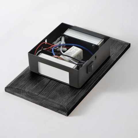 Wall Lamp, Wood, Black Indoor Wall Light with Switch, Vintage Night Light LED Warm White, Wall Lamps in Modern Design for Bedroom, Living Room, Hallway, Staircase, Retro Bedside Lamp, 8W, 1