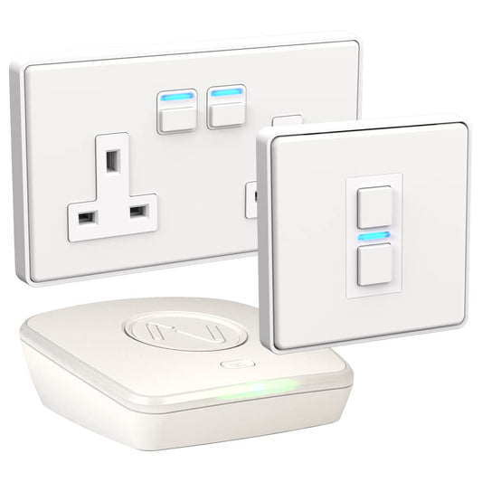LP21422WH Smart Lighting & Power Starter Kit, White Metal - Works with Alexa, Google Assistant, HomeKit. iOS & Android Compatible