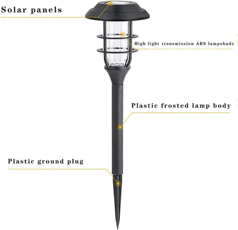4 Pack Solar Powered Stake Lights, Pathway Lighting Solar Garden Lights, Solar Lights Outdoor Garden, Garden Ornaments Outdoor for Yard