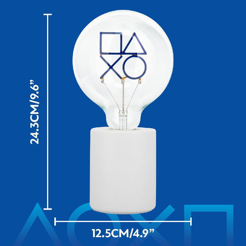 Paladone PlayStation Icons Decorative LED Neon Bulb Lamp - E27 Glass Lightbulb, Officially Licensed Sony Gamer Gift, Perfect for Bedrooms, Homes, Gaming Room Decor, Blue