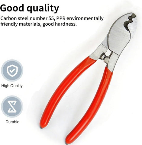 Cable Cutter Tool,6 Inch Wire Cutters Heavy Duty,Large High Leverage Cutter Tool,Electricians Tools,with Anti-Slip Handle,for Aluminum Copper Wire Communications Electric Cables Cutting and Stripping