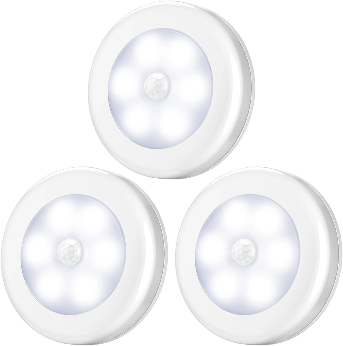AMIR Motion Sensor Light 3 Pack – Stick-On Battery Powered Cabinet & Wardrobe Lights with PIR Sensor, White LED - Light Up Those Dark Little Corners Without the Fuss