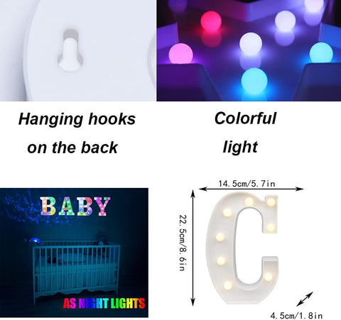 Color Changing LED Marquee Letter C Light