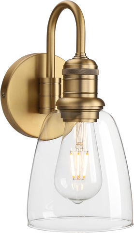 JIMUBEAM 1-Light Industrial Wall Sconce with Clear Glass Shade