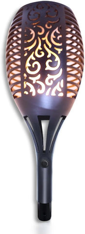 Solar Garden Torch Lights LED Dancing Flame Lighting Outdoor Waterproof Flickering Tiki Torches Landscape Light Path Decoration Lamp (1 piece)
