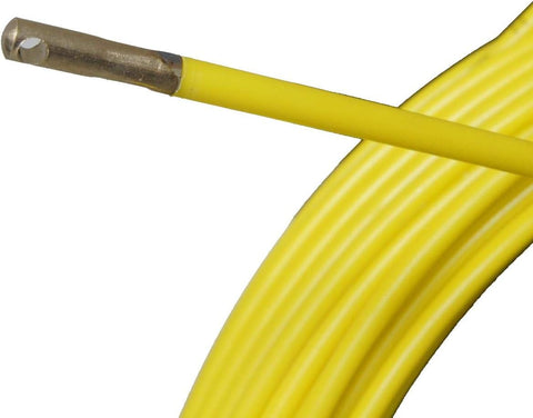 KATSU Fiberglass Duct Rodder 6mm x 100M Cable Pulling Tool with Steel Stand & Brake – Heavy Duty Electrician Fish Tape Cable Installation Threader for Underground Pipe & Conduit Wiring