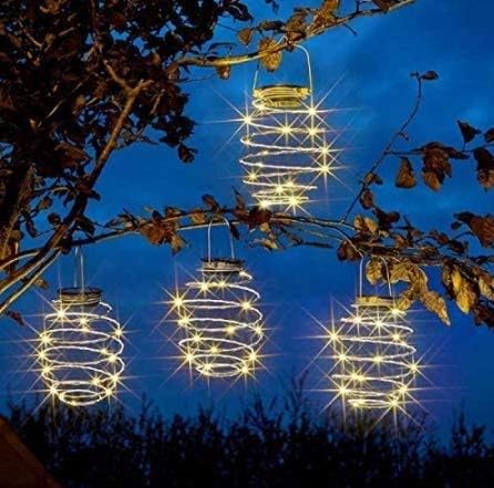Solar Lights Outdoor Garden Watering Can, Large 20cm Solar Garden Waterproof LED Fairy String Lights, Hanging Metal Garden Ornament for Yard Lawn Pathway Patio, Gardening Birthday Gifts for Women Mum