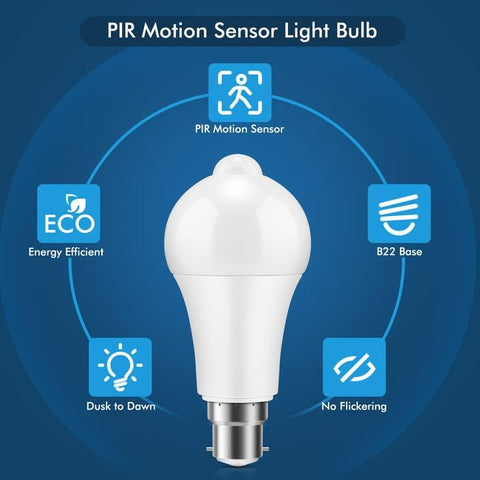 ZONJIE PIR Motion Sensor LED Bulb 12W B22 – 2 Pack