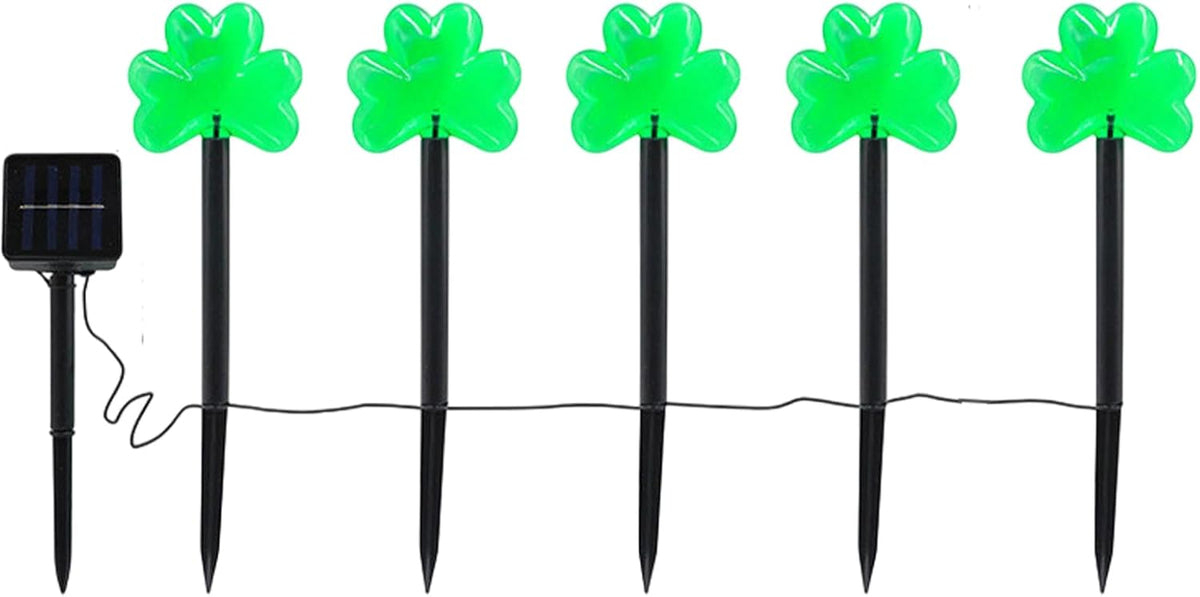 Solar St Day Lights Stake Garden Lights Shamrock Garden Decor