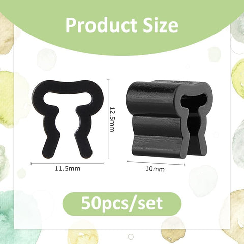 50 Pack Black Plastic Peg Hook Stoppers – Inventory Control Clips for Pegboard, Slatwall & Gridwall Retail Displays – Keep Every Product Neat, Visible and Ready to Shop