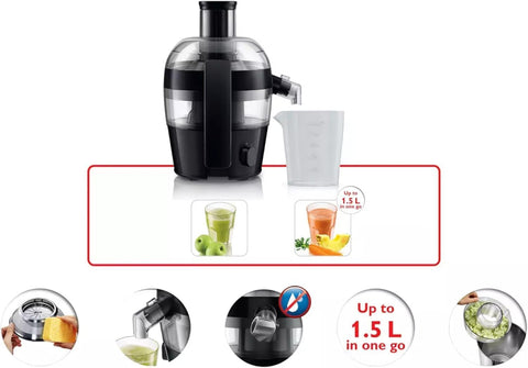 Viva Collection Compact Juicer 500W, QuickClean, 1.5L Capacity, Black