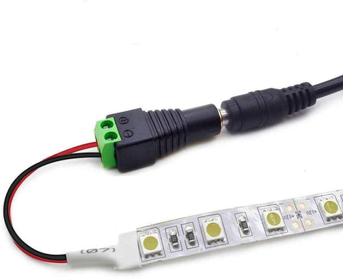 LightingWill 10 Pack 5.5 X 2.1mm Barrel Power 12V Female DC Jack Power Connector Adapter Plug for CCTV Security Camera LED Strip