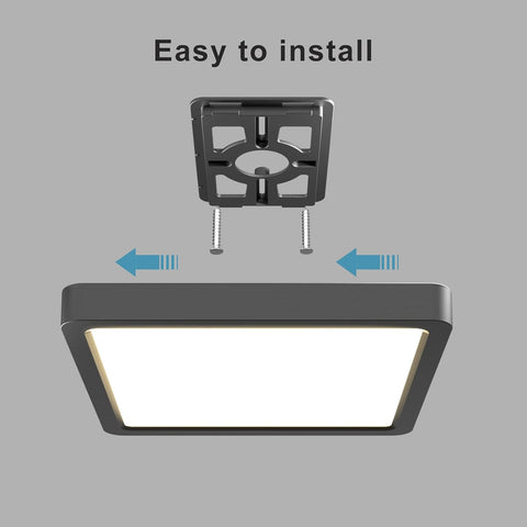 LED Ceiling Light Square, 28W 3200LM, 3 Color Temperature (3000K/4000K/6500K), IP54 Waterproof Flush Mount Light for Bathroom, Bedroom, Kitchen & Hallway