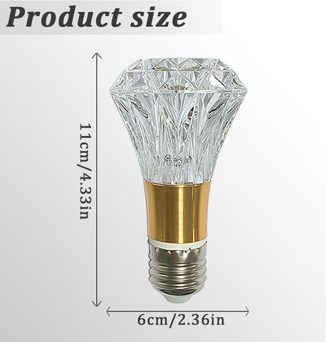 Acrylic Crystal Bulb 5W Edison Screw Light 85-265V, 3000K Warm Light, E27 Base Professional Decorative lamp (1 Count E27-B009) [Energy Class F]