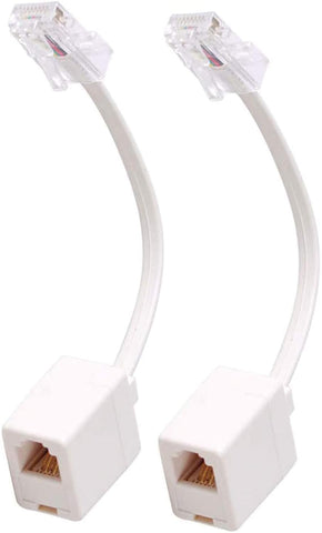 Uvital RJ45 to RJ11 Converter Adapter Connector M/F Cable, Telephone RJ11 6P4C Female to Ethernet RJ45 8P8C Male Converter Cord(2 Pack)