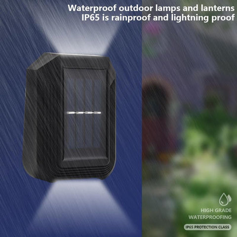 SOLARI 6 Led 2 Directional Solar Wall Light. Outdoor Waterproof Solar Daylight Sensor Garden/House wall, Staircase, Pathway, Fence Lighting. Dusk to Dawn Auto On/Off.
