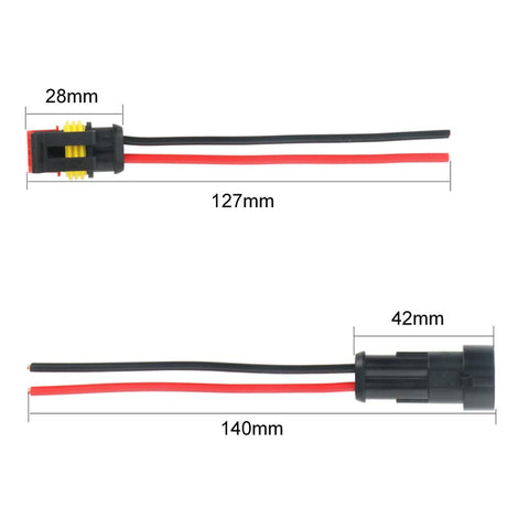 GTIWUNG 10 Kit 2 Pin Way Car Waterproof Electrical Connector Plug with Wire, Automotive Wire Connectors, Car Plug Socket Kit with Wire, Insulated and Sealed, 1.5mm Series Terminal Connector