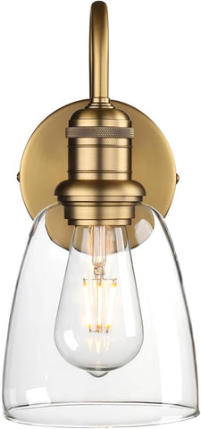 JIMUBEAM 1-Light Industrial Wall Sconce with Clear Glass Shade