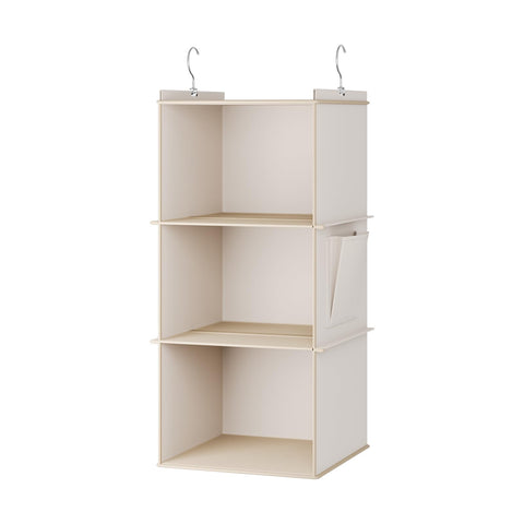 YOUDENOVA Hanging Wardrobe Organiser, 6 Shelves with Side Pockets, Grey – Make Every Shelf Count