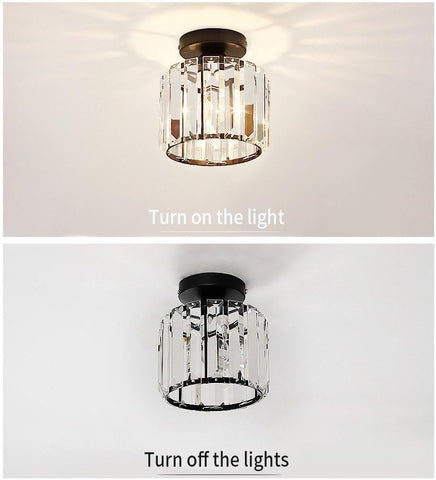Modern Crystal Chandelier Flush Mount Ceiling Light for Home Décor