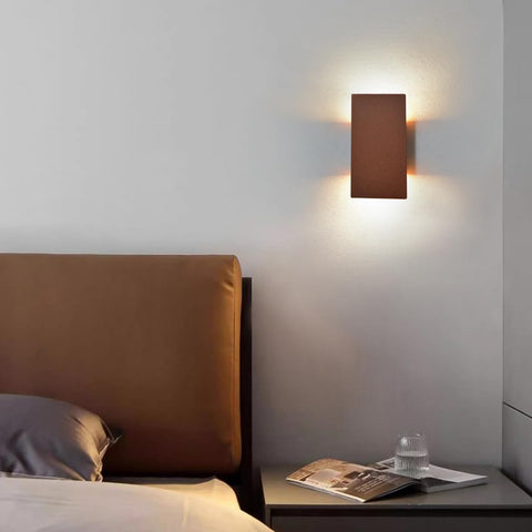 Wall Light with Switch Rusty Red,Led Wall Lamp For Bedroom Bed,Up And Down Lights for Interior,Industrial Flat Wall Lamps For Hallway,Bed,Guest Room,Hotel,Stair Lighting,8w 3000k Warm White,1pcs