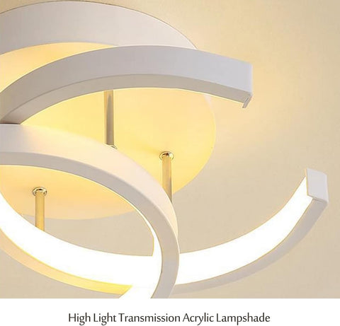 2-Light LED Ceiling Lights Modern Flush Mount Ceiling Lamp Metal Ceiling Lighting Fixture for Living Room Bedroom Office Hallway,White+Warm White-18W