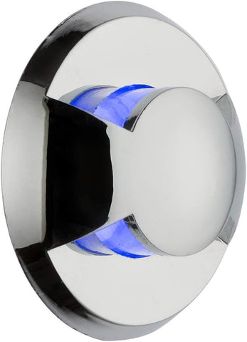 Knightsbridge IP65 LED Blue Mini Ground Light with 3 Interchangeable Heads, Metal, 0.6 W, Silver