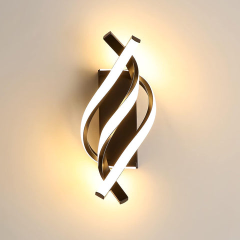 Elegant spiral-shaped LED wall light with a stylish and modern aesthetic for indoor lighting