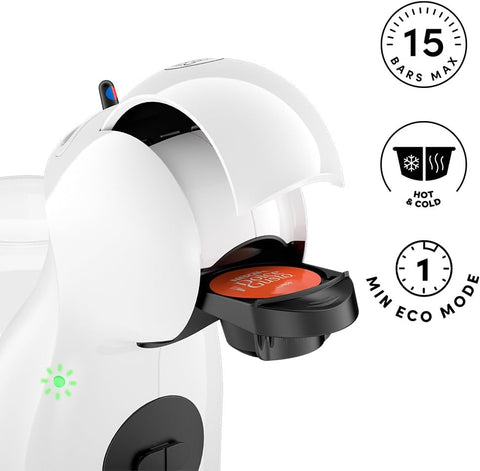 Nescafé Dolce Gusto Piccolo XS Pod Capsule Coffee Machine, 15 Bar Pressure, Hot & Cold Drinks, 0.8L Water Tank, Auto Shut-Off, Compact Design, White & Black