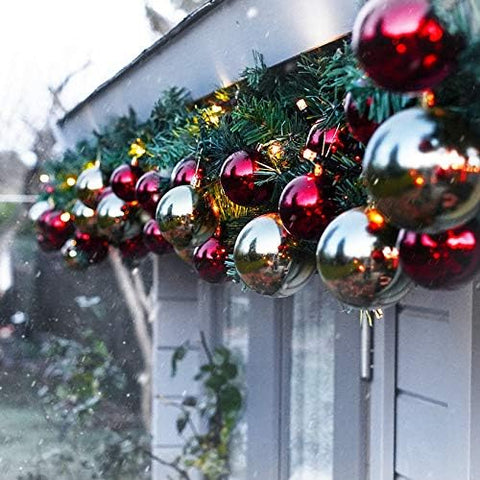Festive Lights ConnectPro Pre-Lit Christmas Garland – 3m Warm White LED Garland with 40 LEDs, IP65 Outdoor & Indoor Christmas Decoration, Connectable Up to 100m