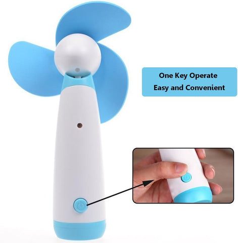 Portable Mini Fan AA Battery Powered Super Mute Cooling Fan for Home, Office and Travel - Blue