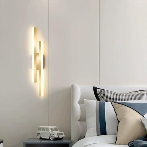 Modern LED Linear Wall Sconce 2 Pack Gold