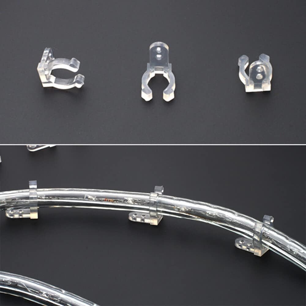 Clear plastic components on a black background