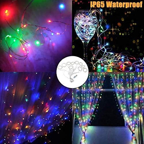 300 LED Curtain Lights, USB Plug in Window Lights, 3m x 3m 8 Modes Remote Control Fairy Light Waterproof LED Copper String Lights for Outdoor Indoor Wedding Party Garden Bedroom Decoration, Multicolor