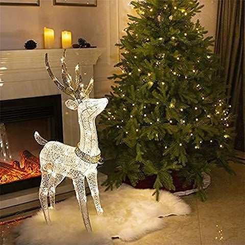 Eambrite 1.2m Light Up Christmas Reindeer Decoration – Warm White LED – Mains Powered