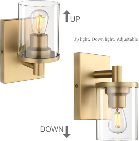 Modern Glass Cylinder Wall Sconce Antique Finish