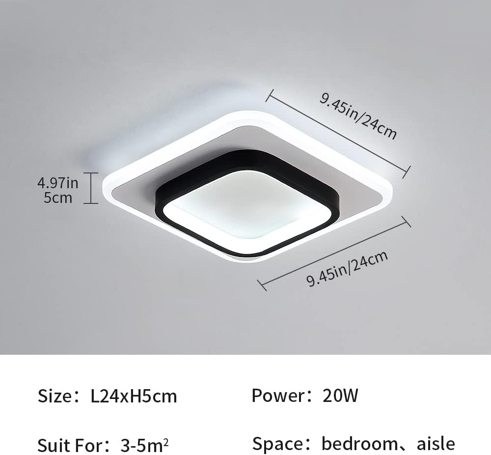 Bright cool white ceiling light in hallway

