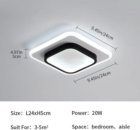 Bright cool white ceiling light in hallway

