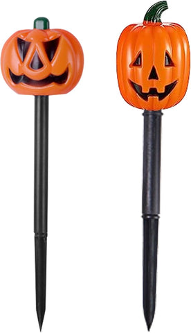 5PCS Solar Pumpkin Pathway Lights and 1PC Solar Panel Light up Pumpkin with Stakes for Walkway Yard Driveway Lawn Garden Decor Style2..