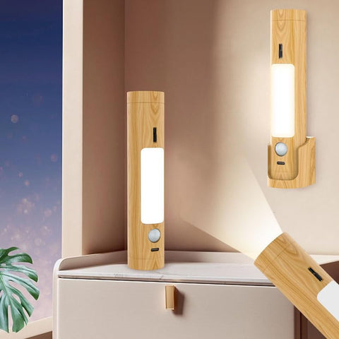 Indoor Wooden Wall Light with Motion Sensor by Alpha Lights – UK