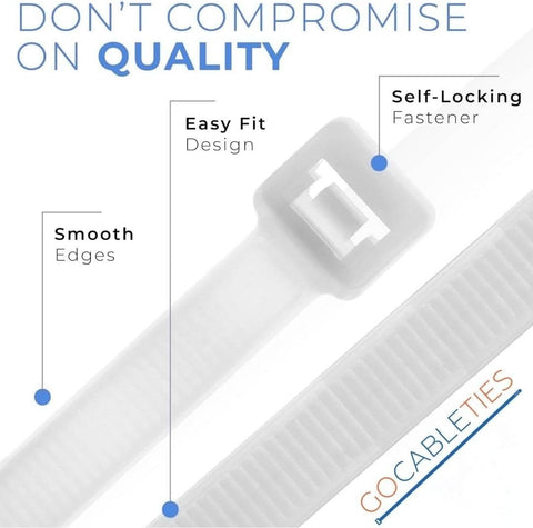 Gocableties Purple Cable Ties, 300mm x 3.6mm, Bulk Pack of 1000, 12” Premium Nylon Zip Ties, Multi-Purpose Plastic Tie Wraps, Secure Self-Locking Mechanism, for Home, Garden, Office and DIY