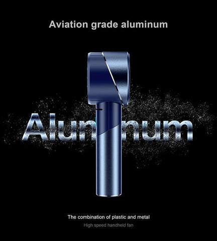 Handheld Fan,Ultra-Portable 7000 RPM Turbo Mini Fan with 16H Battery,4-Speed USB Rechargeable Metal Design | Pocket Fan for Travel/Outdoor/Home/Office,Gift for Men & Women (Alloy Construction)