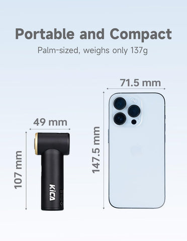 Kica Portable Mini Handheld Fan, 3000mAh USB Rechargeable fan,Powerful Airflow Desk Fan with14h Working Time,Metal Shell Feels Cool,Slider Speed Adjustment,for Home Office Bedroom Outdoor Travel-Black
