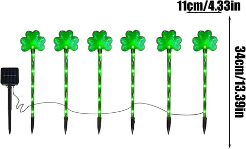 Solar St Day Lights Shamrock Stake Lights LED Garden Decor