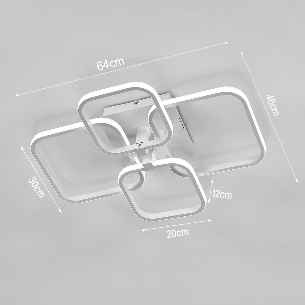 Ceiling light fixture with dimensions on a gray background