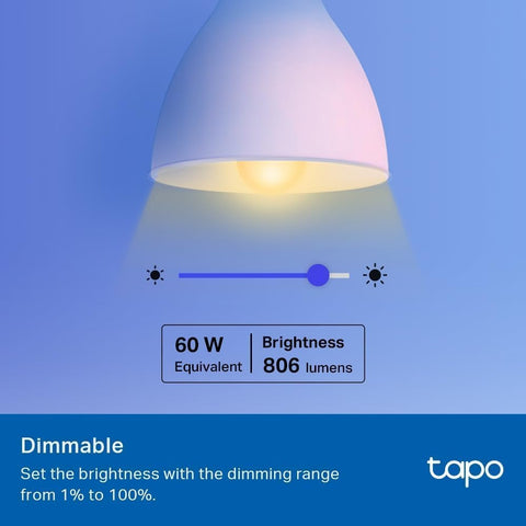 Tapo L530B (2-Pack) Smart Bulb, B22 Colour Changing Light Bulb, Alexa Light Bulbs, LED Light Bulb,8.7W (60W), Dimmable, Schedule & Timer, Energy Saving, App Remote Control, Google Voice Control