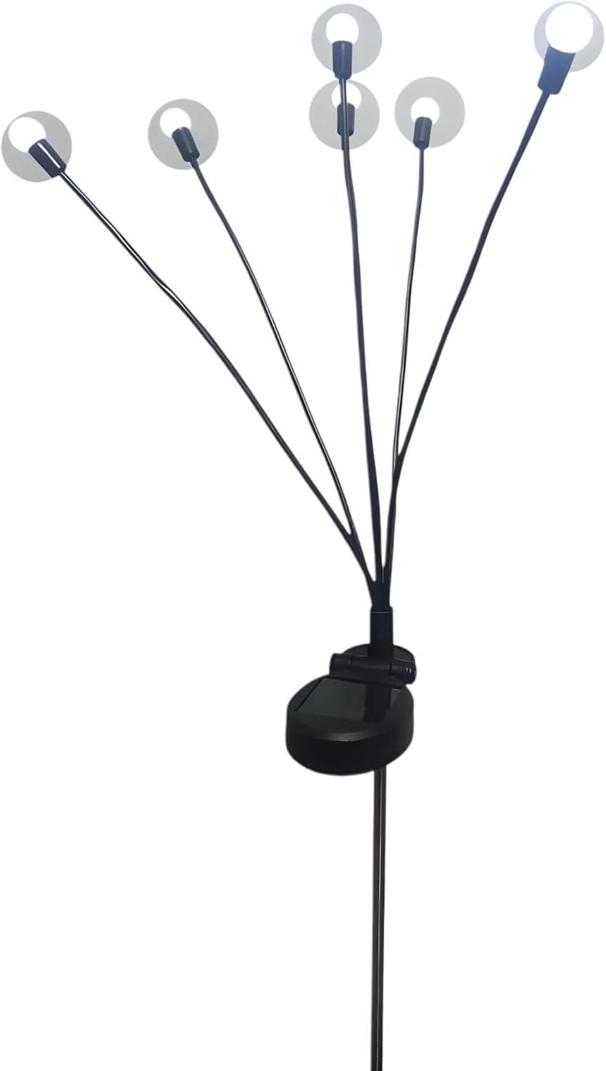 Divas World Decorative 6-Branch Solar Garden Lights Outdoor, 70cm Tall LED Pathway Lighting for Yard/Driveway/Patio, Weatherproof Dusk to Dawn Auto Operation, Warm White Solar Stake Lights